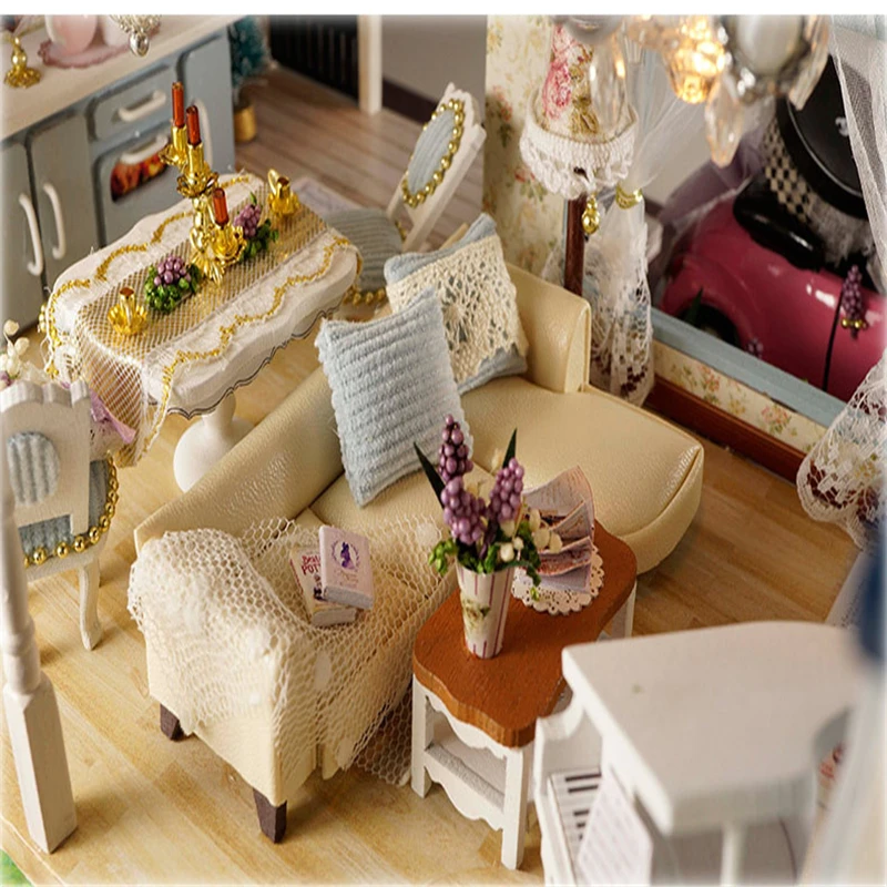 

DIY DollHouse Miniature Romantic Provence Flower Casa With Furniture Kit Doll Houses Toys For Children Adult Christmas Gifts