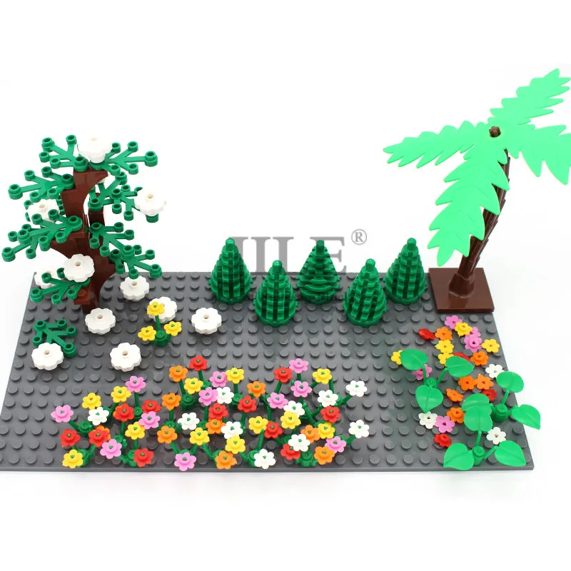 Строительные блоки MOC набор растений еды городская улица вид своими руками