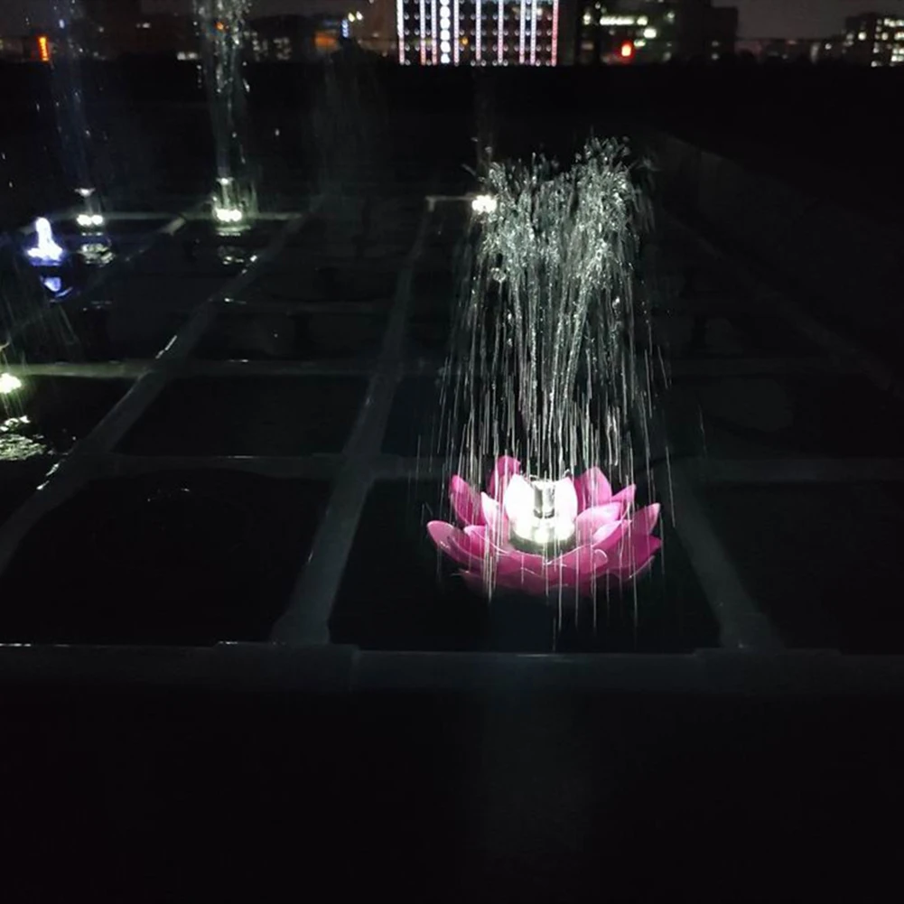 

3W Floating Pool Pond Lotus Solar Powered Fountain Pump with LED Lights