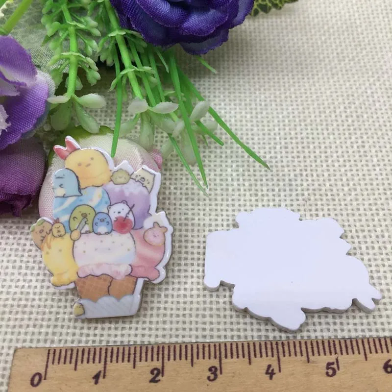 Слоновая кость 10 шт/лот японский мультфильм DIY милый девочка Праздничное оформление дома ремесла плоские пластмассовые резиновые аксессуары для волос ремесла - Цвет: Слоновая кость