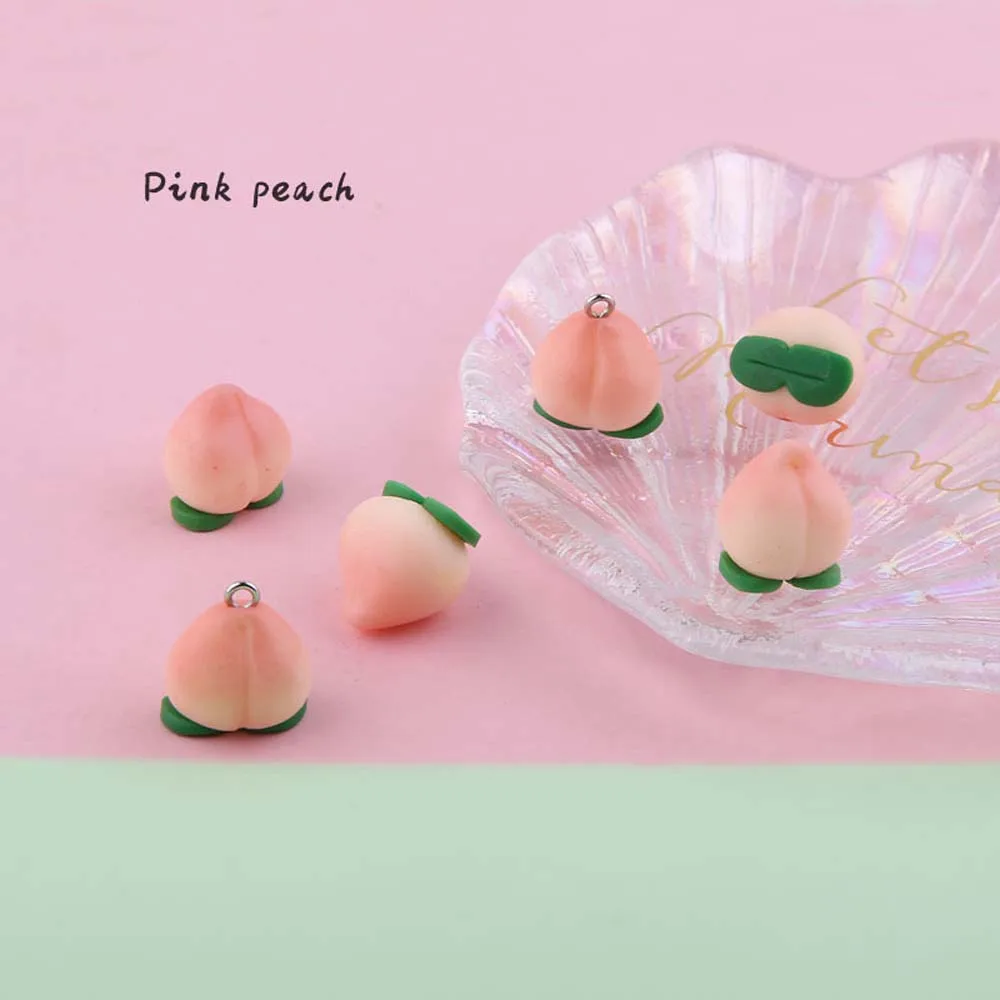 2 шт. мягкие керамические подвески в виде розового персика | Украшения и