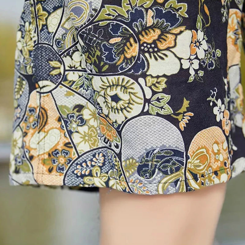 

Board Shorts Men Thin Printed Plus Size 3XL Loose Trendy Beachwear Drawstring Leisure Chic Mens Comfortable Knee-length Swimsuit