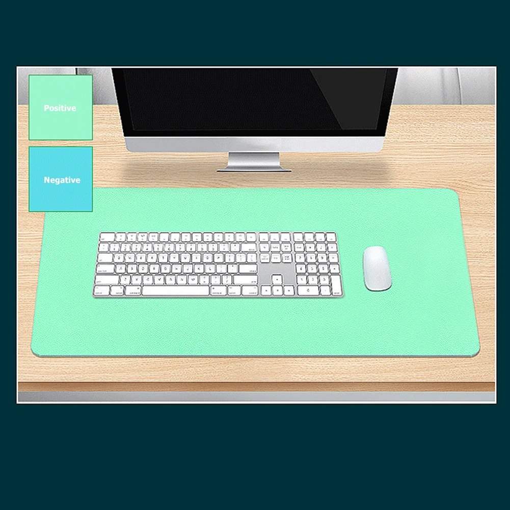 

Computer Laptop Large Mouse Pad Keyboard Mice Desk Mat Double-Sided PU Leather for Office Caring Computer Supplies