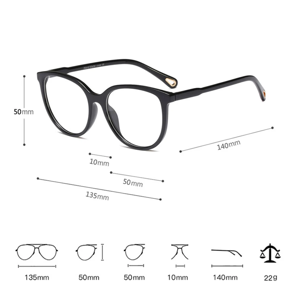 

Black Glasses For Women Fashion 2021 Pink Decorative Anti-glare Cat's Eye optical Lens Blue Frame Female Computer Glasses