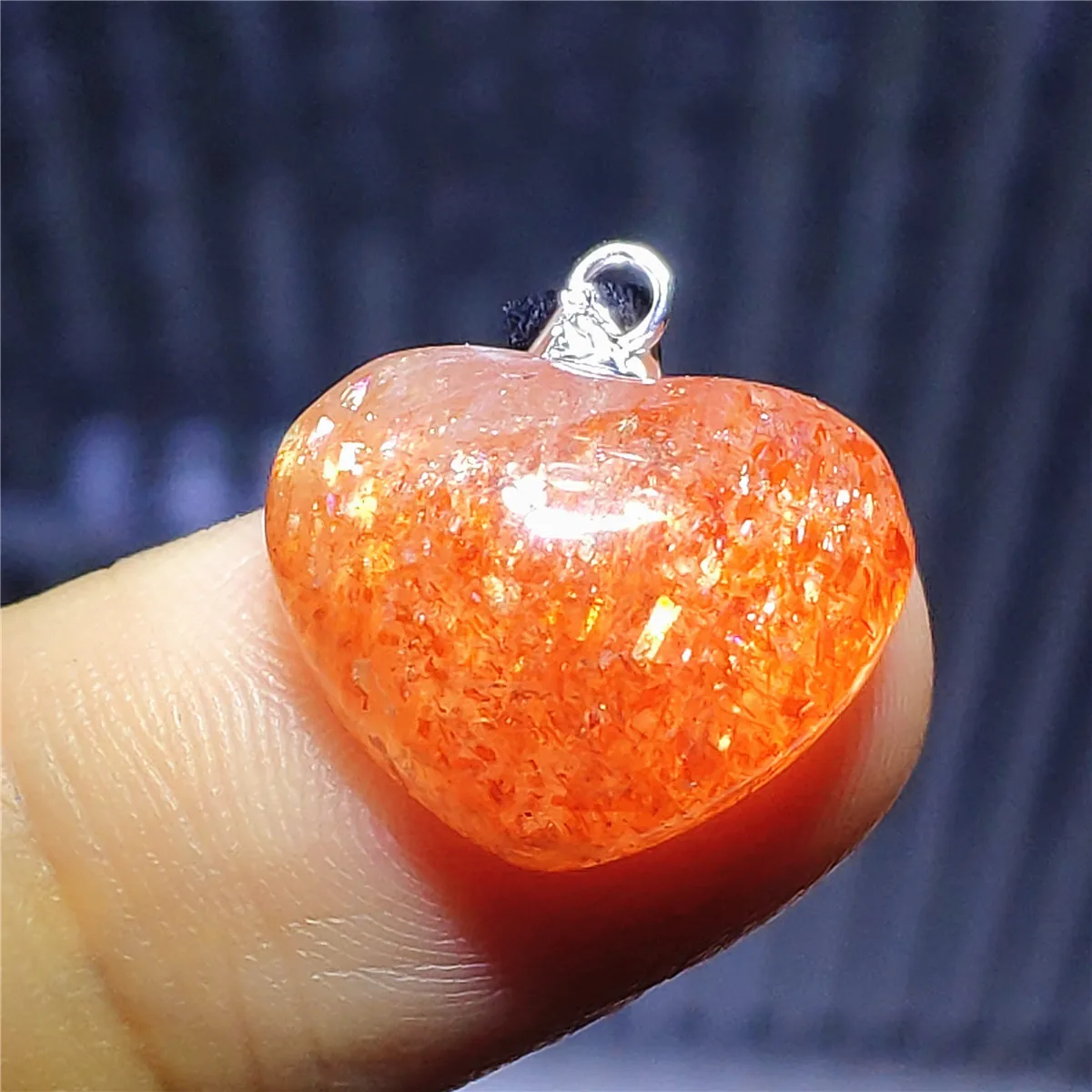 

Natural Gold Sunstone Strawberry Quartz Orange Pendant Heart Love 15x14mm Women Gemstone Water Drop Love Stone Jewelry AAAAA