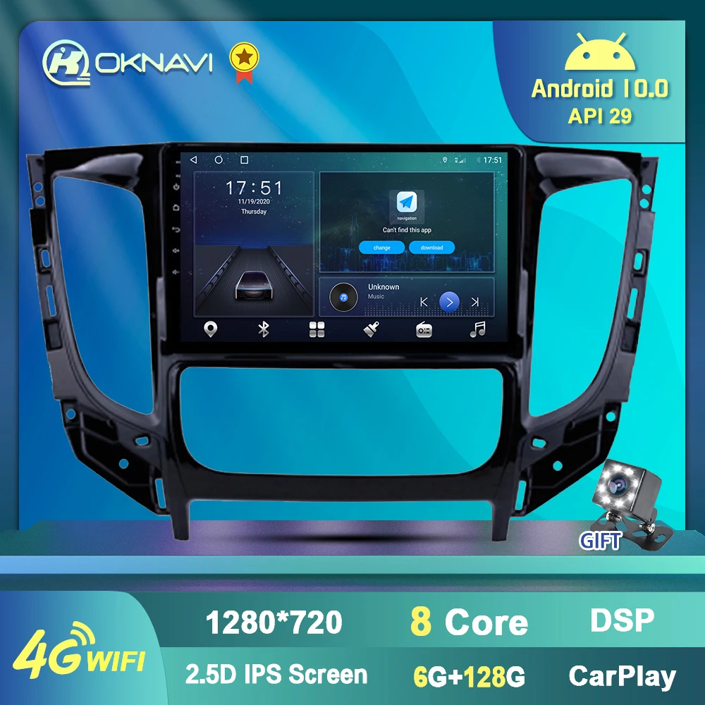 2 Din Android 10 мультимедийный видеоплеер с навигацией GPS для Mitsubishi TRITON L200