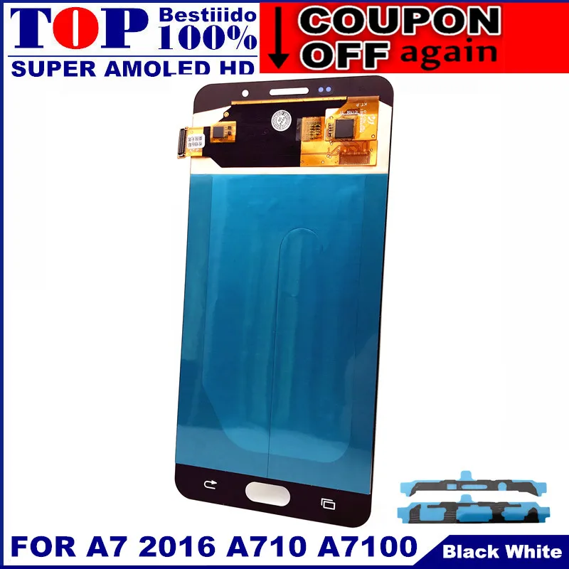 AMOLED Мобильный телефон lcd s для Samsung Galaxy A7 2016 A710 A7100 A710F A710M дисплей кодирующий