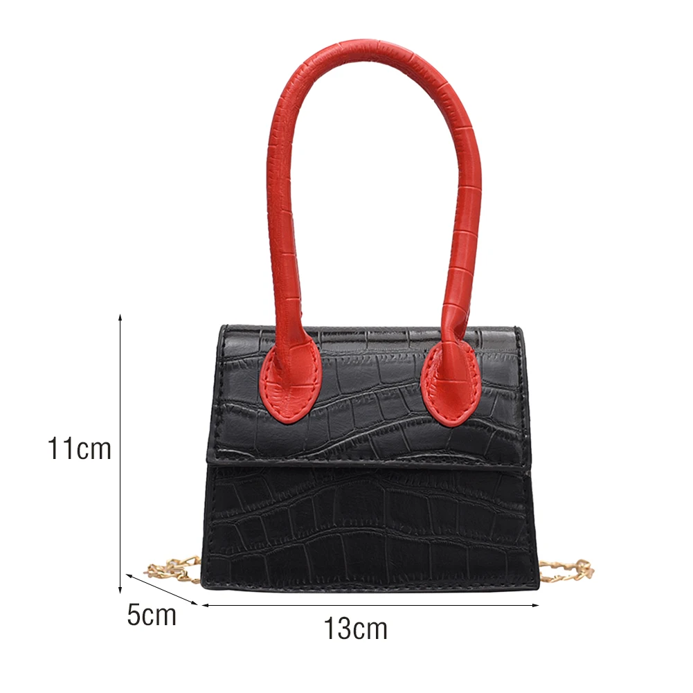 

Fashion Female Bag Stone Pattern Hit Color Soft PU Chain Shoulder Crossbody Bags For Women 2021 Designer Luxury Mini Handbags