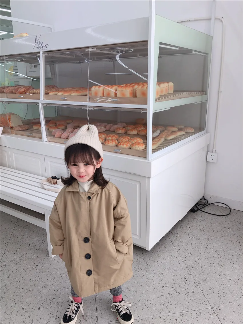 Новая зимняя свободная длинная куртка на плечо для мальчиков и девочек, пальто Детская Хлопковая одежда Детский плащ-Тренч со стеганой подкладкой