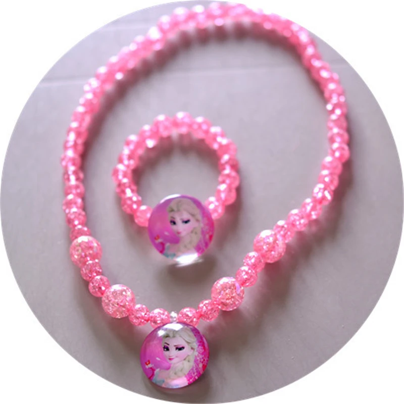 2 шт./лот диснеевских мультфильмов Холодное сердце детское ожерелье + браслеты
