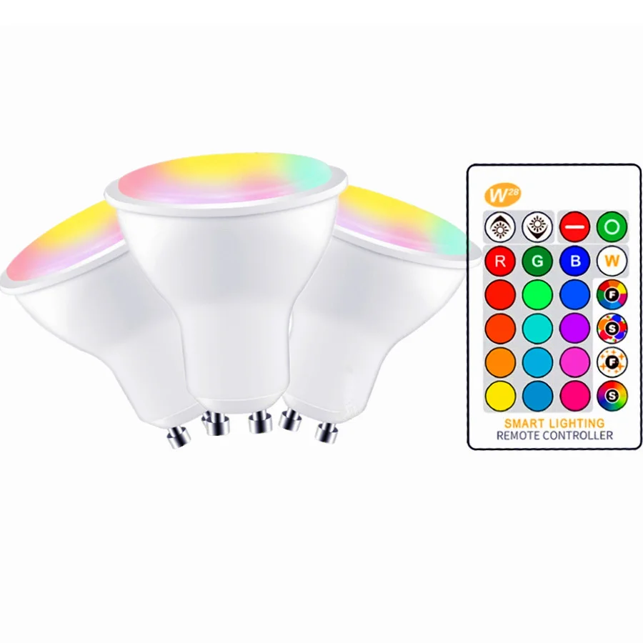 Светодиодная RGB лампа 85 265 в переменного тока RGBW/RGBWW GU10 светодиодный точечный