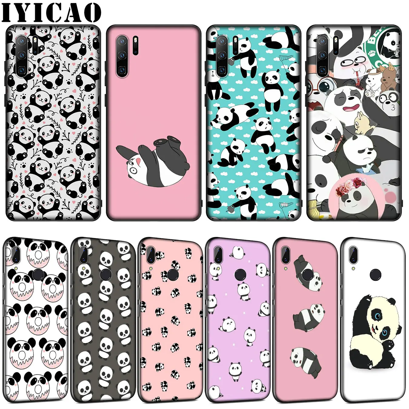 Мягкий силиконовый чехол IYICAO panda для Huawei P30 P20 Pro P10 P9 Lite Mini 2017 2016 P Smart Z Plus 2019|Бамперы|