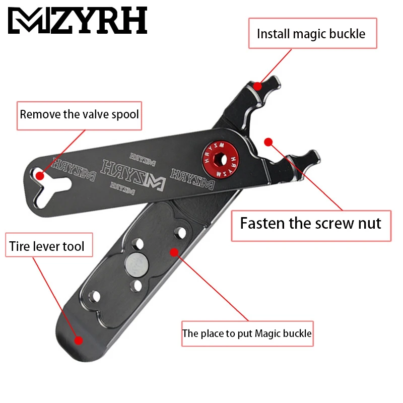 

New arrive Bicycle Master link Plier Valve Tool Tire Lever Missing Link Box Pack Pliers 4 in 1 Multi function Tools CNC 5Colours