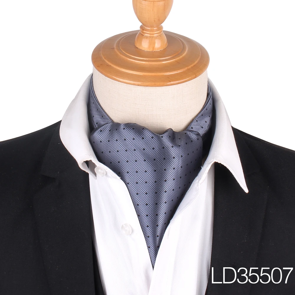 LD35507 Мужской галстук с пейсли, галстук для свадьбы, формальный галстук, Ascot Scrunch, британский джентльмен, полиэстер, трикотажный галстук, роскошный - Цвет: LD35507