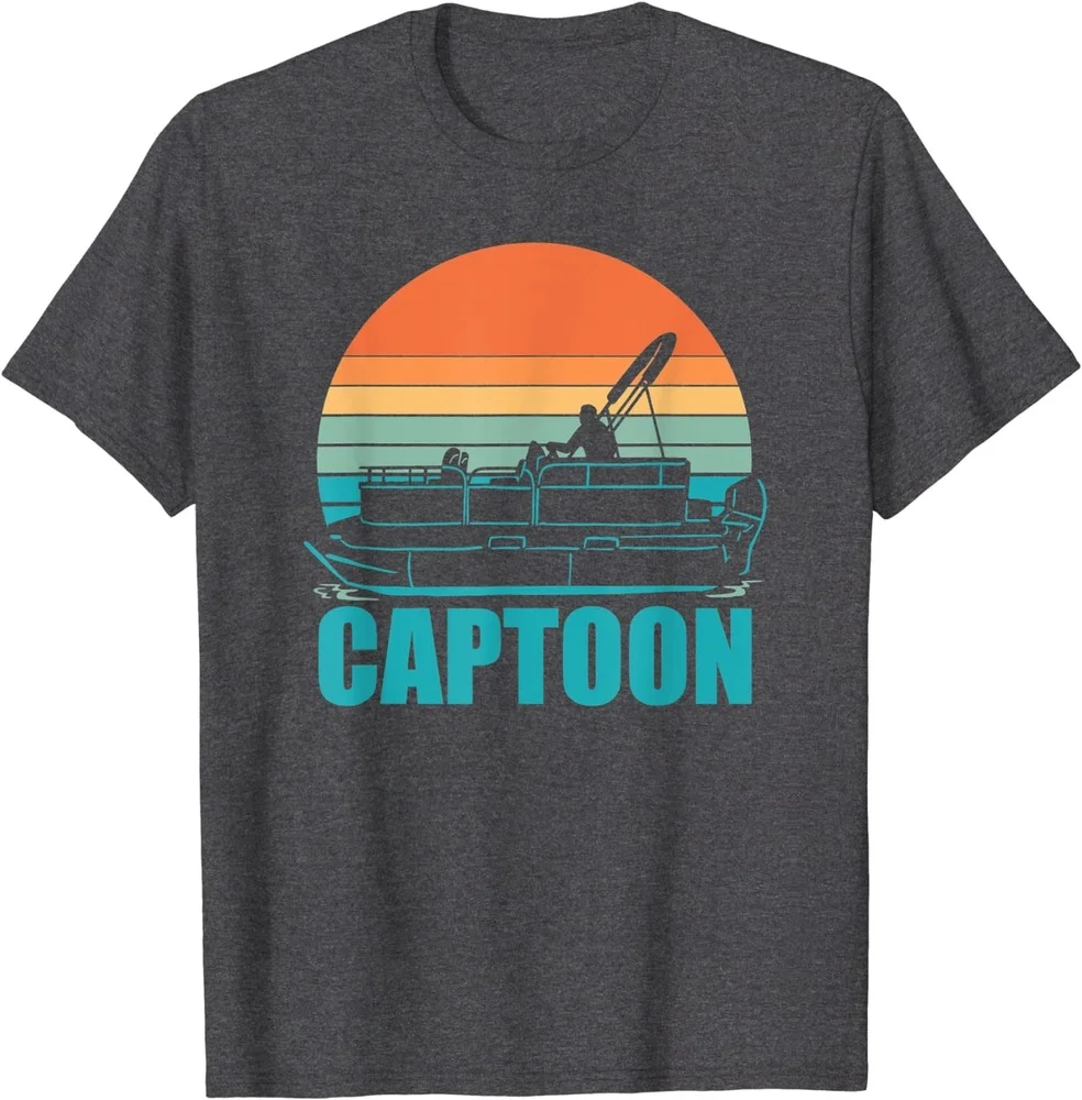 

Kawaii Summer Tops Cartoon Karate Graphic Tees Tee Shirt Funny Boating Captoon Pontoon Tritoon Captain Pontoon Boat T-Shirt