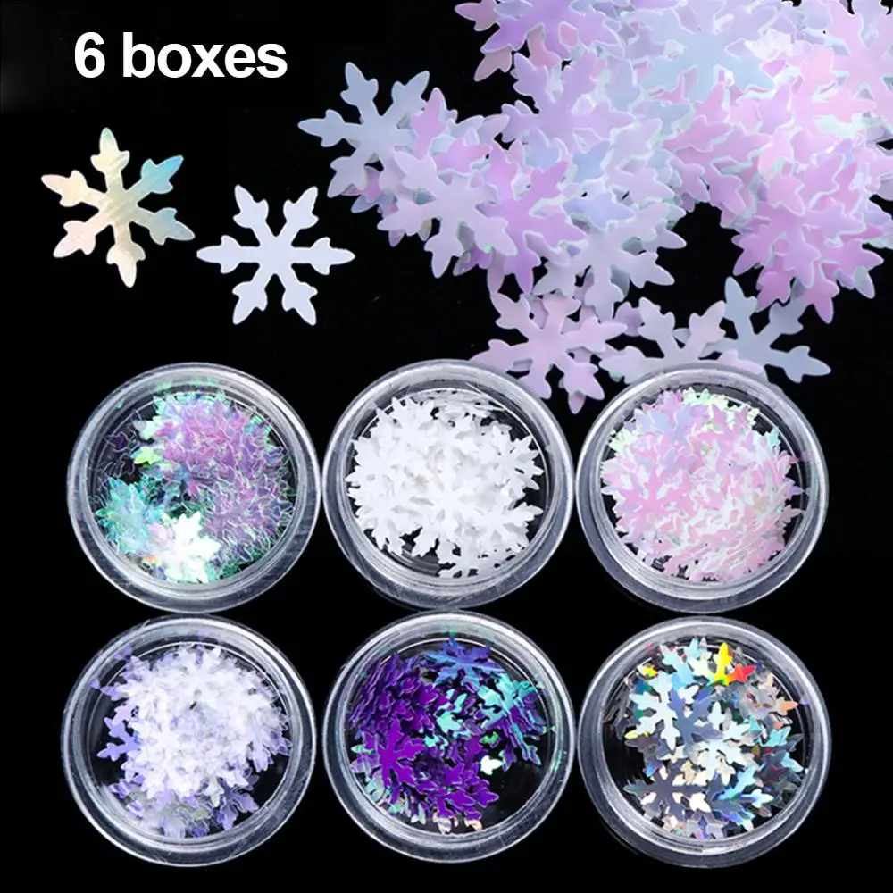 6pcs set 1 12/6/1 Коробки бабочки блестки блестящая голографическая солнечного света чувствительный Блестки для ногтей хлопья 3D украшения ваших ноготков - Цвет: 6pcs set 1