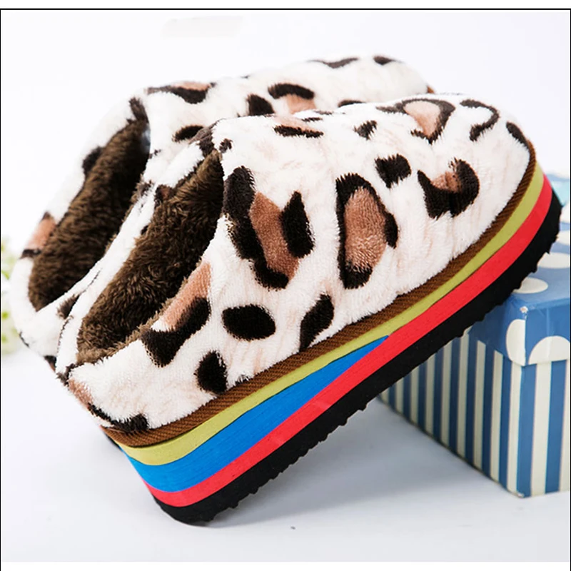 Зимняя женская домашняя обувь для улицы хлопковая множество стилей леопардовые