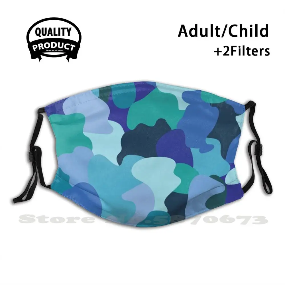 

Синие Splotches/камуфляжная самодельная маска для лица для взрослых и детей синие камуфляжные Splotches Dark светильник