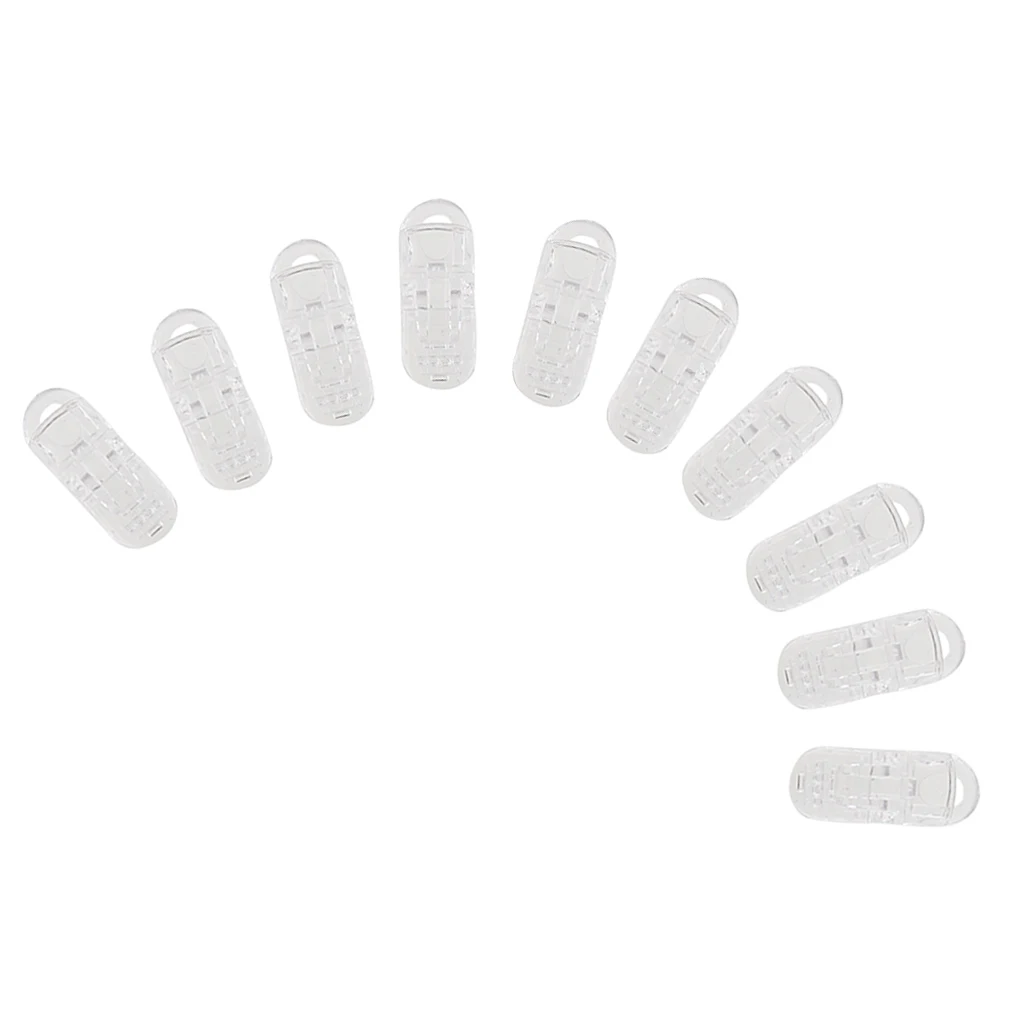 Pack of 10 Clear Baby Pacifier T Shape Clips for Soother/Dummy/Bib/Suspender/Paci/Toy Holder with Gripping Teeth | Детская одежда и