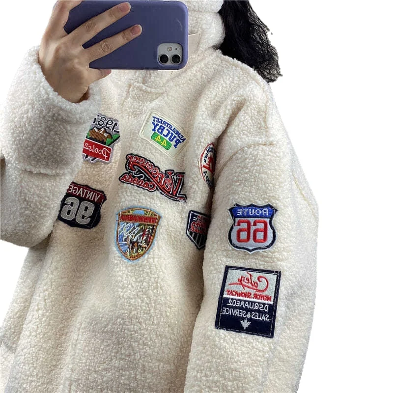 Женский кардиган с имитацией овечьей шерсти куртка большого размера на осень и