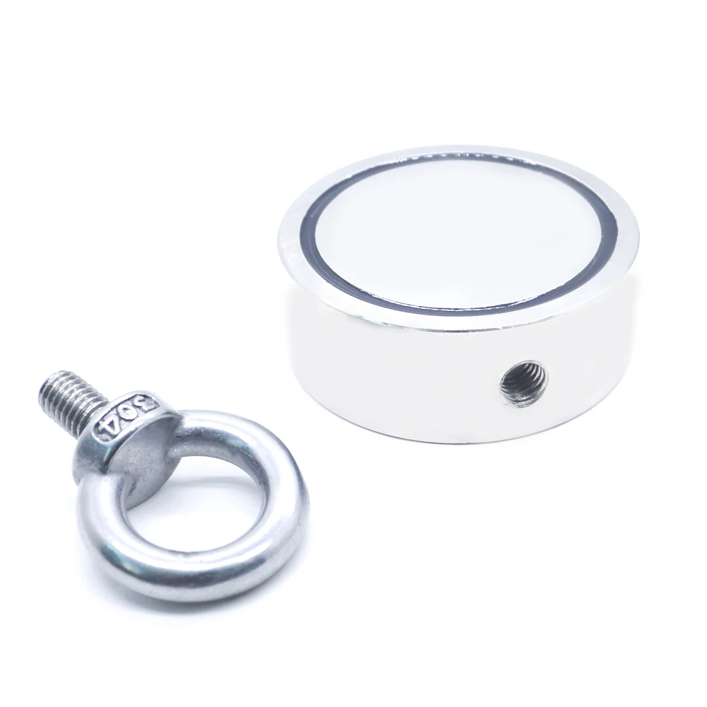 

Max 1700LBS Double Sided Powerful Neodymium Magnet Big Magnetic Strong Salvage River Fishing Magnets Ring Hook Permanent