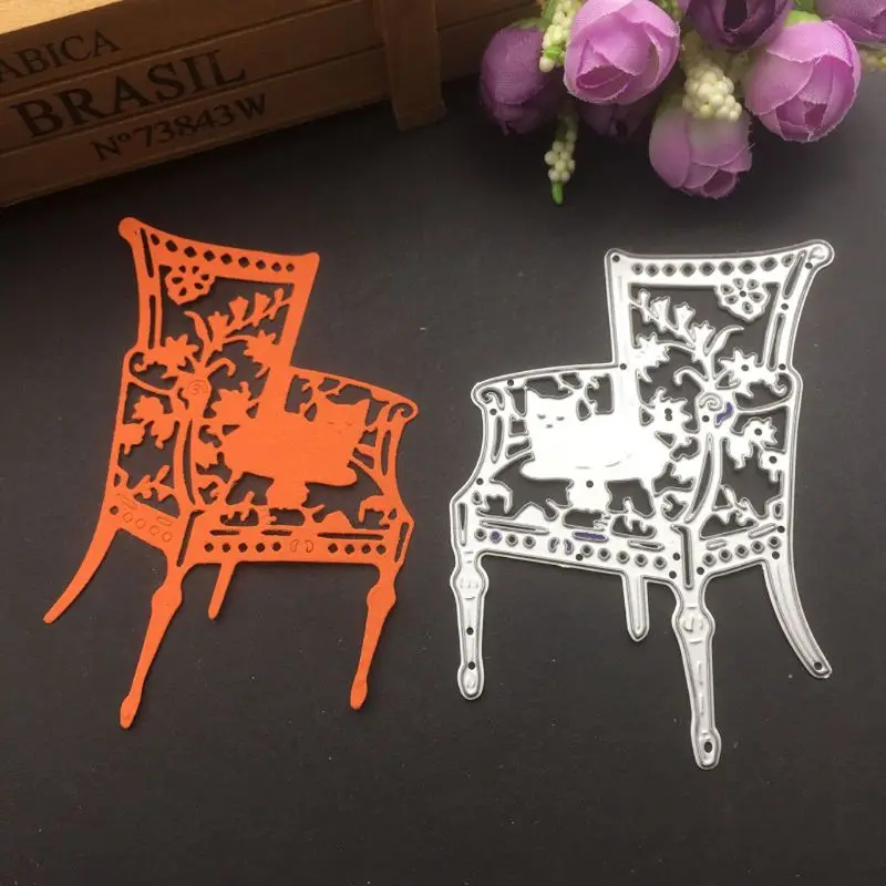 

Chair Cat Metal Cutting Dies Stencil Scrapbooking DIY Album Stamp Paper Emboss 57BB