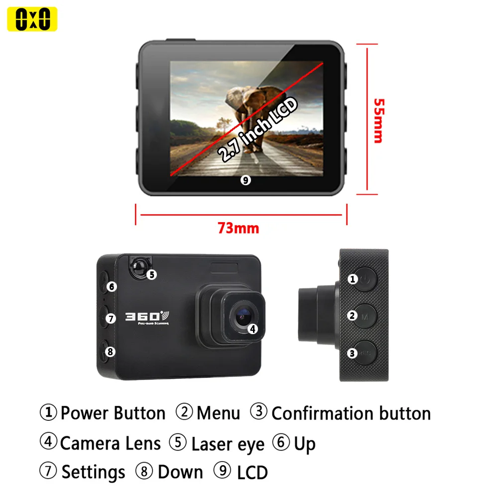 

Car Dvr Radar Detector Radar Speed Alarm Detector 2-in-1 Dash Cam Car Video Recorder Radar Detector Car Black Box Radar Alarming