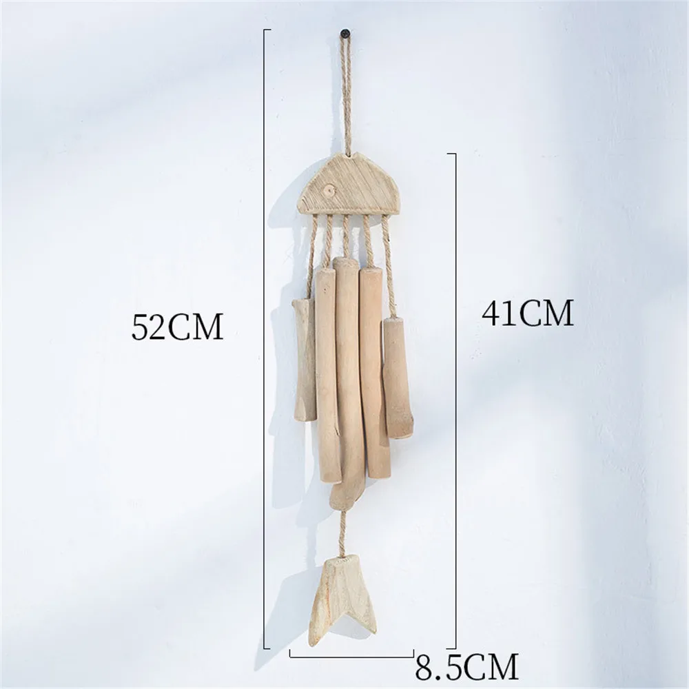 

Nordic Mediterranean Wooden Fish Pendant Decorations Restaurant Home American Rural Retro Large Wood Striped Fishes Wall Hanging