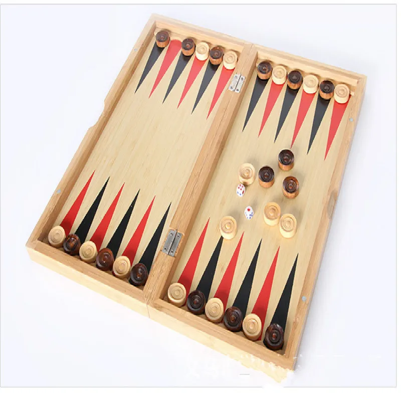 

Foreign Trade New High-end Wooden Magnetic 3 In 1 Chess Set Wooden Folding Chess 30*15*5cm