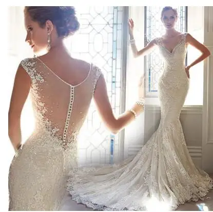 

Sexy backless travel shoot beach location fishtail tail light wedding dress