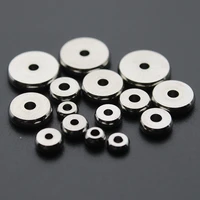 50pcslot 4 5 6 8 10 mm stainless steel round flat spacer charm beads fit bracelet spacer beads diy jewelry making findings