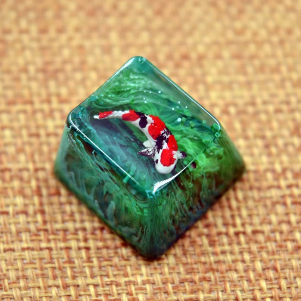 Ручной работы подсветка смолы Keycaps Koi дизайн для вишни Mx Переключатель
