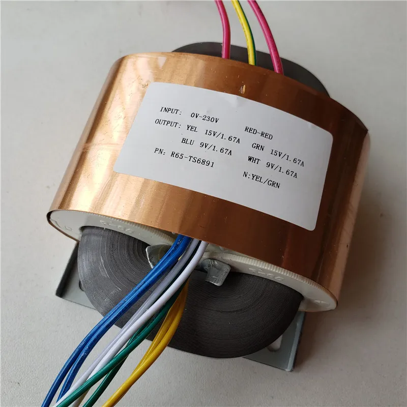 15V 1.67A 15V 1.67A 9V 1.67A 9V 1.67A R трансформатор с сердечником R65 пользовательский Трансформатор 230V медный щит предварительный Декодер Усилитель мощности