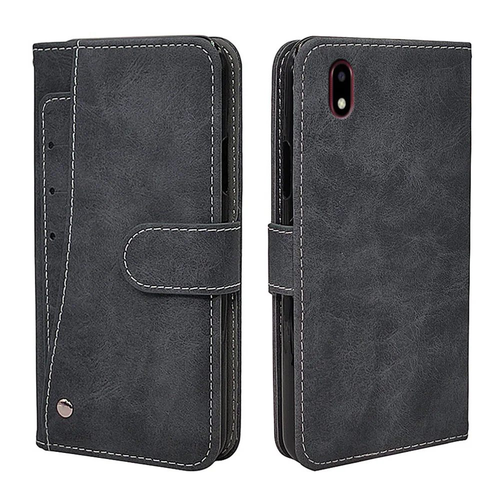 

Роскошный чехол-кошелек для ZTE Blade A3 2020, чехол 5,45 дюйма, винтажный кожаный чехол-книжка из ТПУ, деловой силиконовый чехол с отделениями для ка...