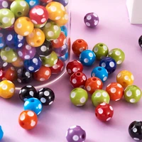 80 160pcs resin beads with polka dot pattern round spacer beads chunky bubblegum balls for jewelry making diy earrings bracelets