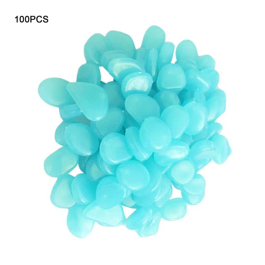 

100pcs/pack Glow Pebbles 2020 hot sale Stones Home Fish Tank Garden Decoration Luminous Glowing In The Dark Accessory for Gift