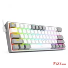 Механическая игровая мини-клавиатура REDRAGON Fizz K617 RGB USB с красным переключателем, 61 клавиша, проводная Съемная клавиатура с кабелем, портативная, для путешествий