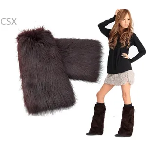 Женские меховые гетры MwOiiOwM на осень-зиму 2x40 см, гетры до лодыжки, обувь, рукава для сапог, разноцветные чехлы