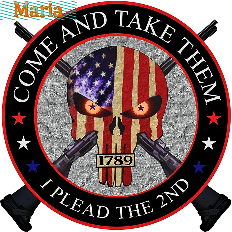 

American Flag Skull Bumper Stickers-Come and Take Them Premium Vinyl Car Decal | Bing Special * Military Mohr Waterproof PVC