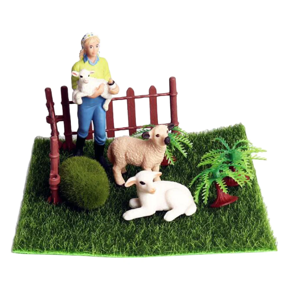 

Sheep Breeder Animal Model Miniature Farm Micro Landscape DIY Ornament Decor