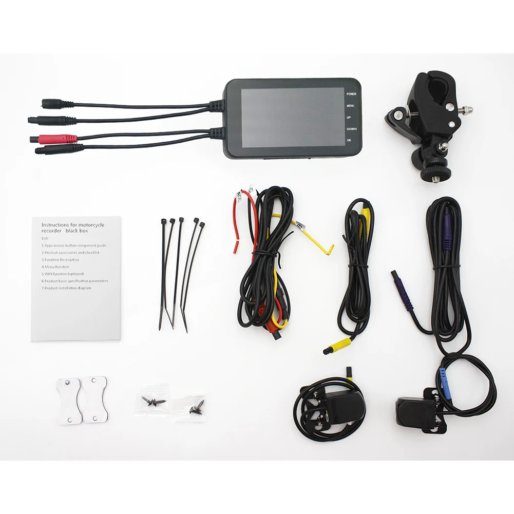 Видеорегистратор для езды на мотоцикле Wi Fi с 32 Гб картой фронтальная и задняя