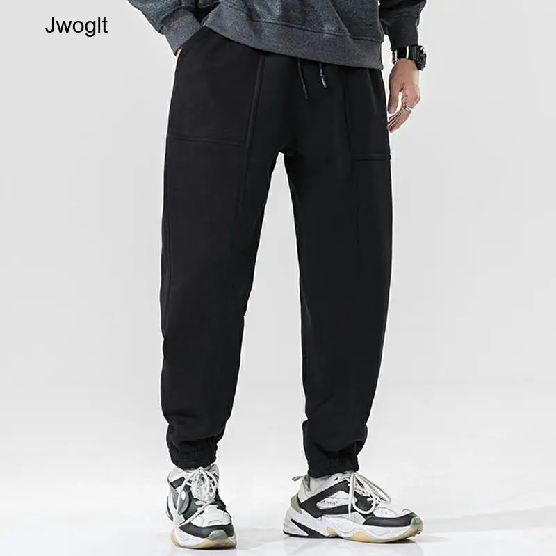 Мужские черные шаровары повседневные хлопковые джоггеры модные уличные