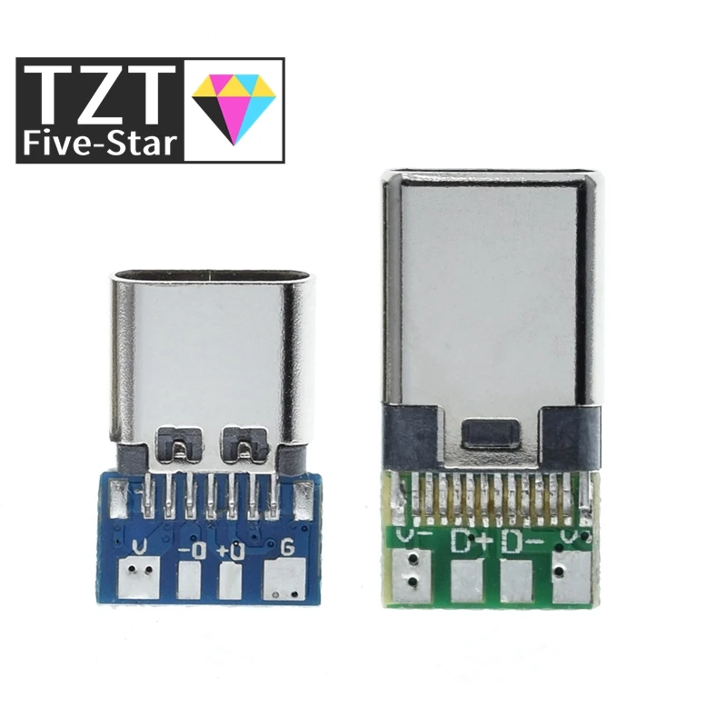 10 шт. разъем USB 3 1 Type C 12/24 контактов гнездо Мама/папа адаптер розеток для паяльного