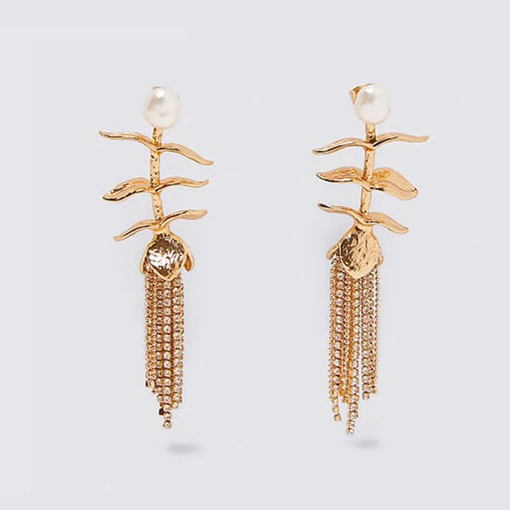Серьги-капли из органзы с цветочным рисунком для девочек, длинные серьги с этническим цветком, г., длинные серьги с металлическим сердечком, вечерние подарки - Окраска металла: 3