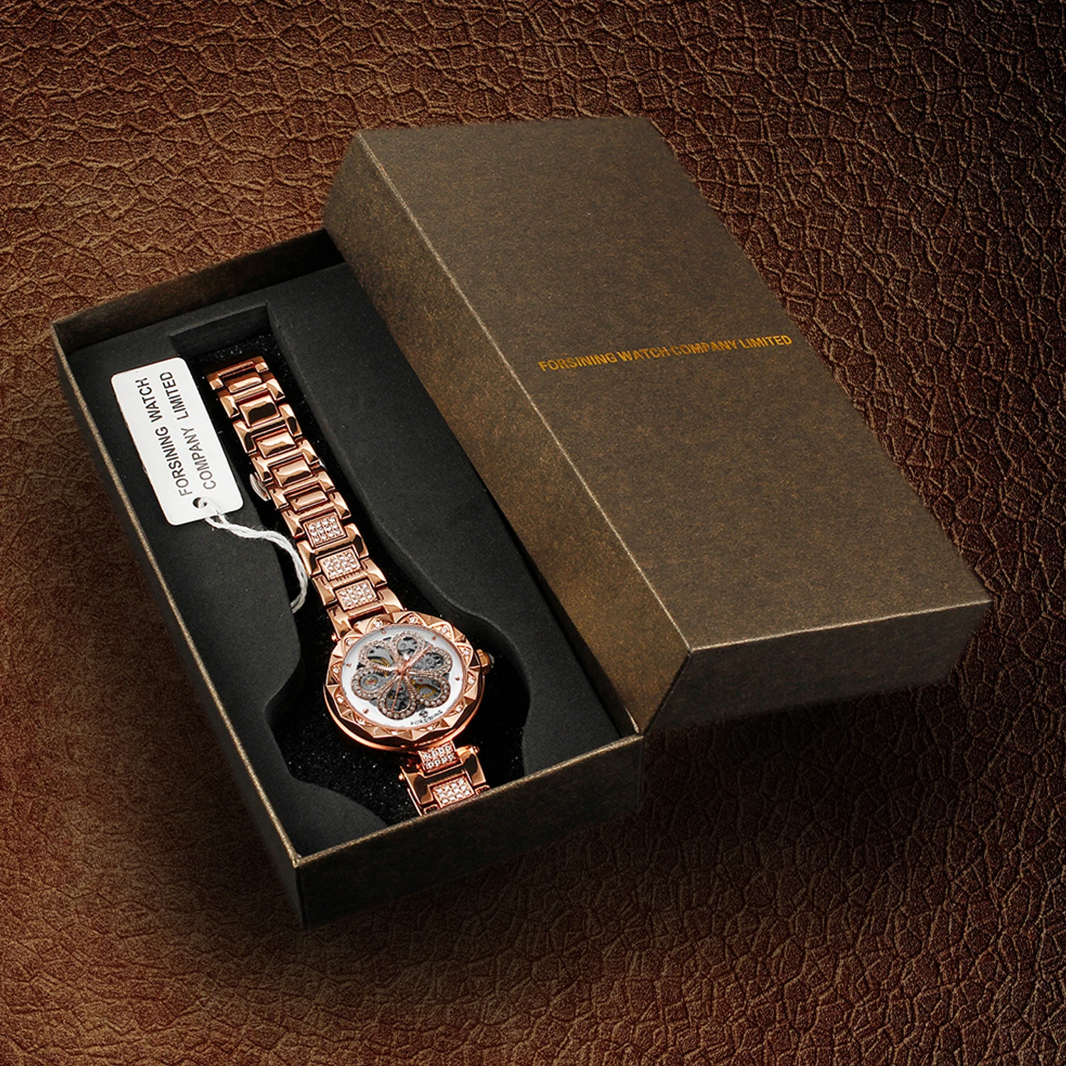 

Forsining Gold Mechanical Automatic Luxury Top Brand Lady Wrist Watch Skeleton Clock Women Dress Girl Gifts For Original Famous
