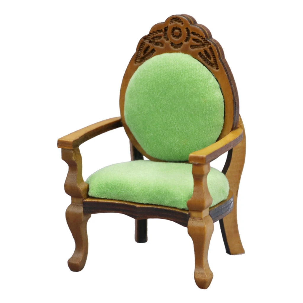 

Современный деревянный стул для кукольного домика, стул с сиденьем в масштабе 1:12, миниатюрный домашний декор для кукольного домика, игрушеч...