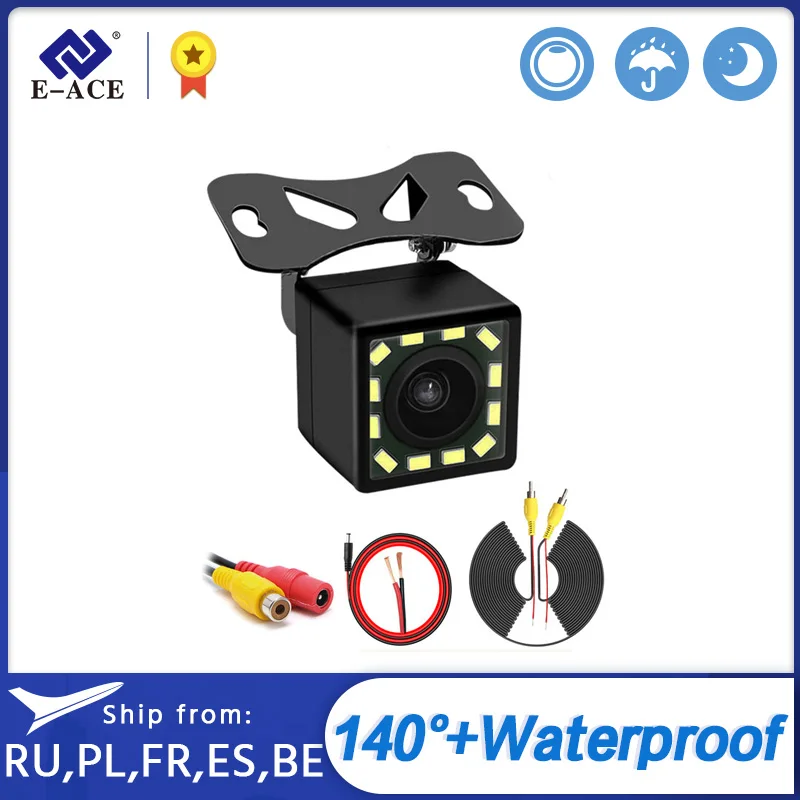 Автомобильная камера заднего вида универсальная для парковки с 8 светодиодами и