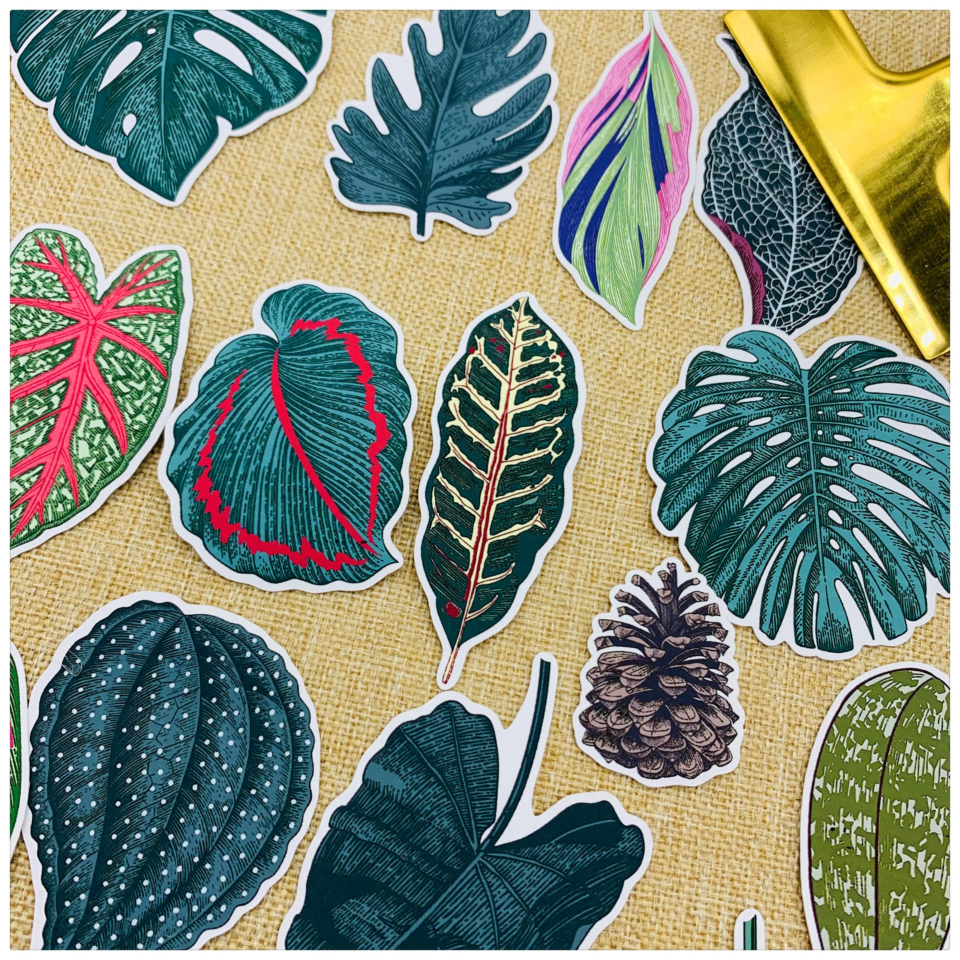 

27Pcs Nordic Plants Leaves Stickers Creative Scrapbooking Decoration happy planner craft album stickers