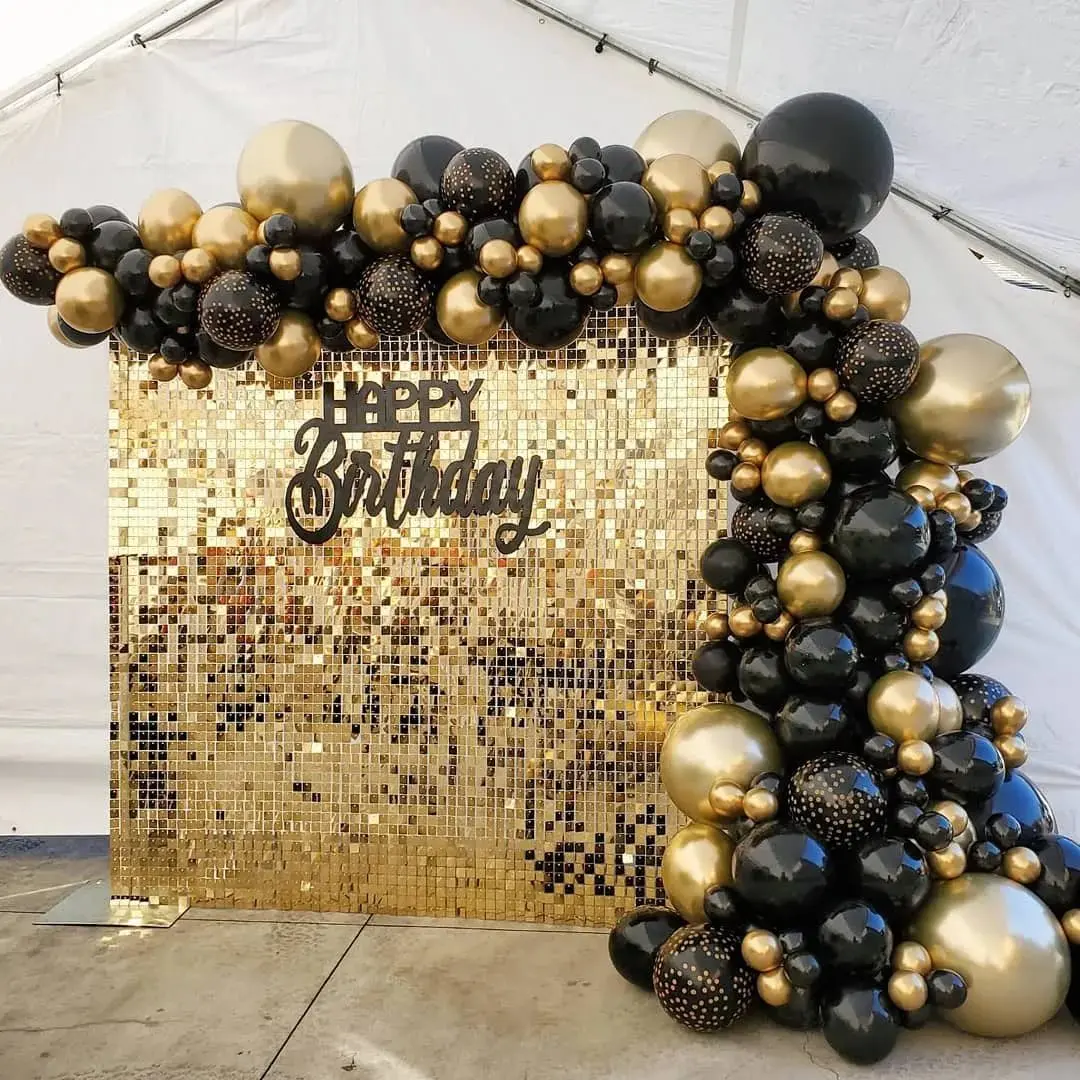 

118pcs Balloon Arch Garland Kit Chrome Metallic Gold Latex Black Polka Dot Balloons Wedding Baby Shower Birthday Decors Supplies