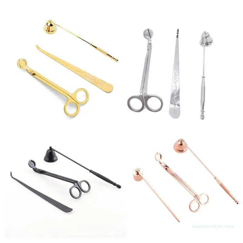 

C5AD Stainless Steel Candle Extinguishers Candles Wick Fire Hook Scissors Accessories